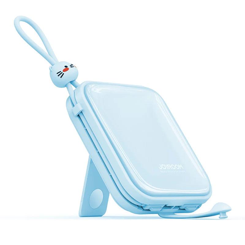 Joyroom JR L008 JR L009 10000mAh Powerbank with Built in Cables -  Blue