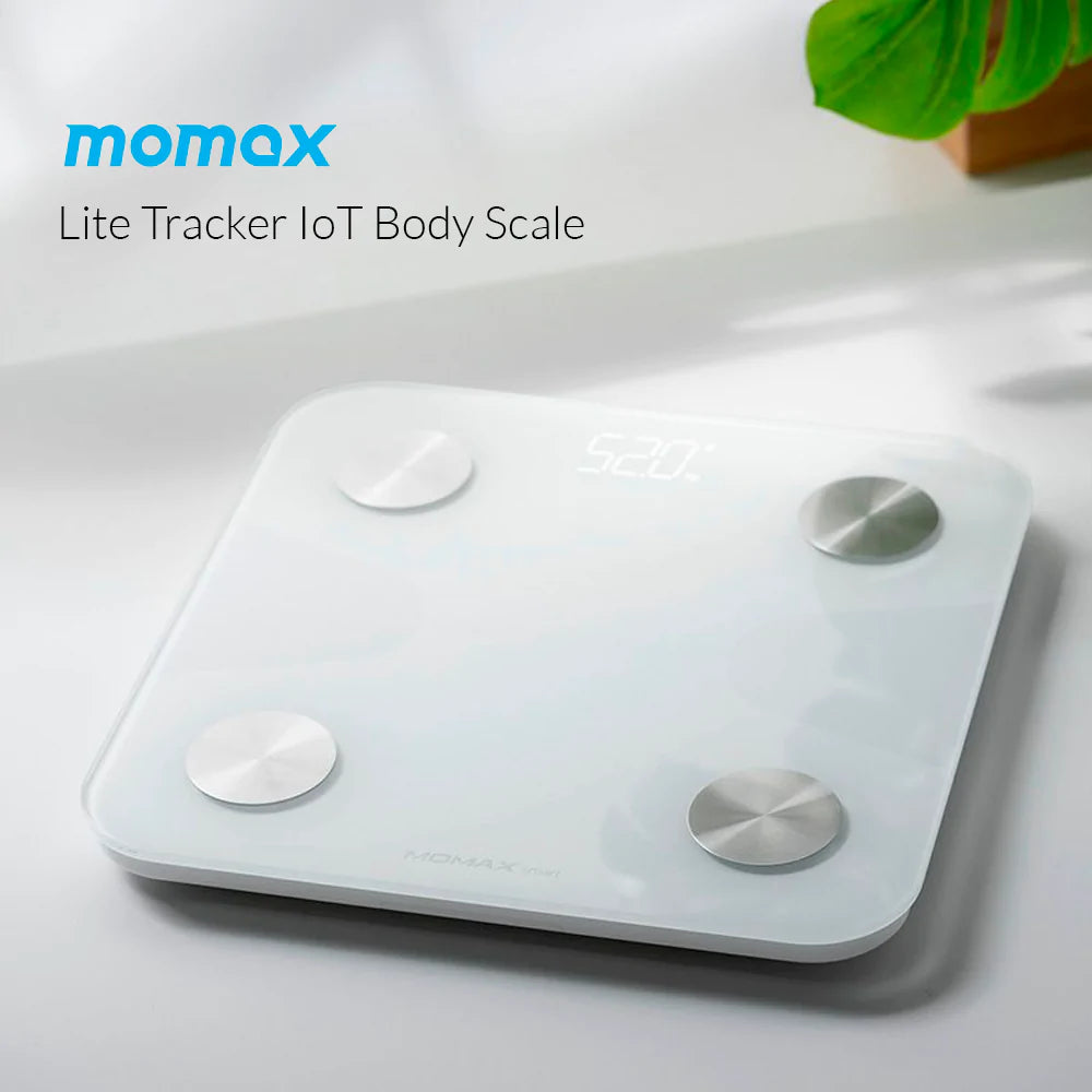 Momax Lite Tracker Iot Body Scale, White - كارت Cart.Jo - جوسيل Jocell جوسيل