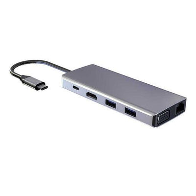 موزع USB-C 11 في 1 من Powerology - رمادي