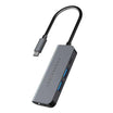 موزع USB-C 4 في 1 من Powerology مع منفذ HDMI وUSB 3.0 - رمادي