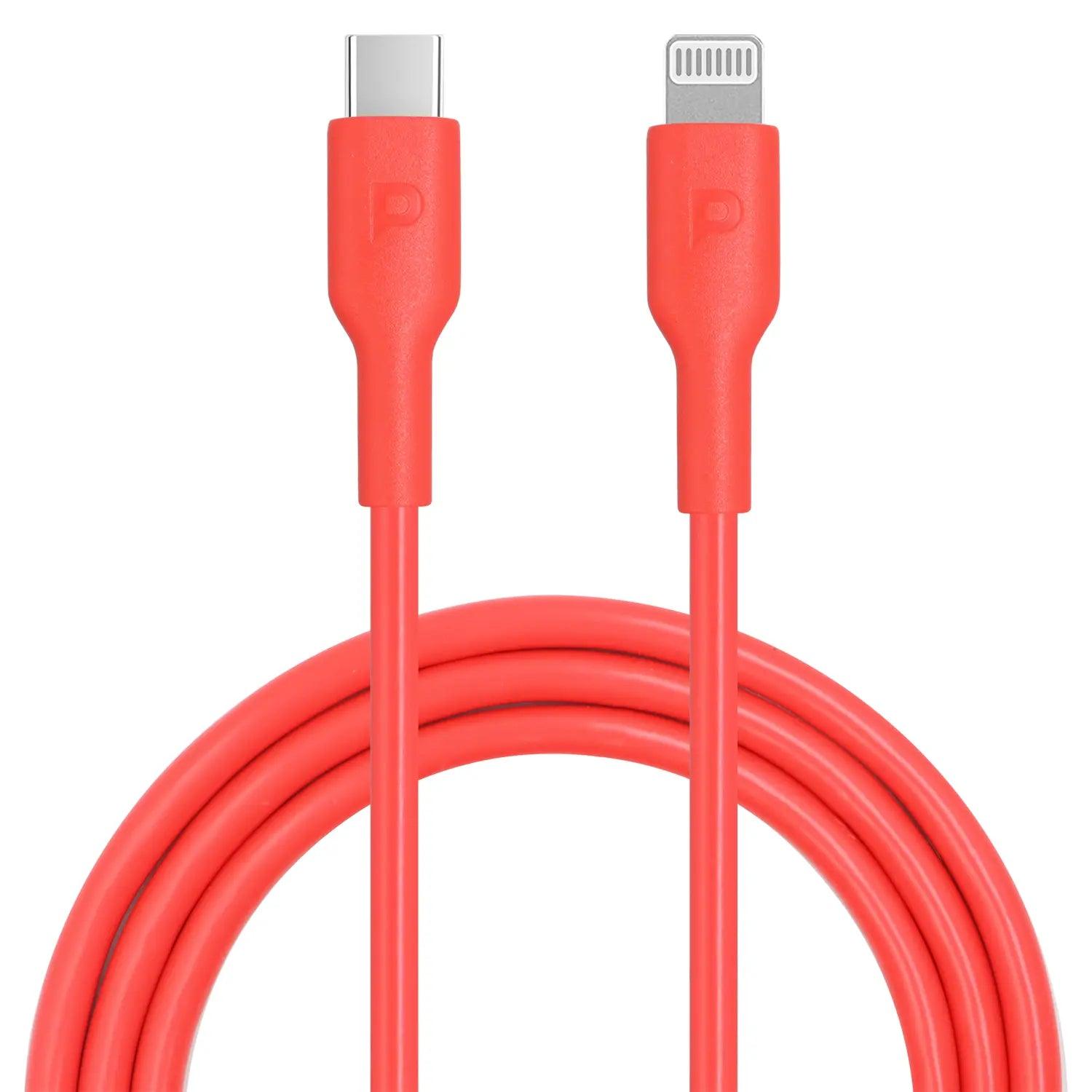 Powerology Mfi Cable Type-C to Lightning 20W 1.2M - Red