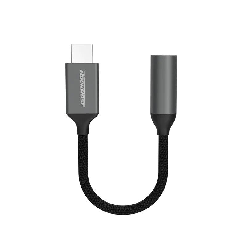 RockRose Nexus A Type C to 3.5mm Adapter Durable Audio Solution - Grey