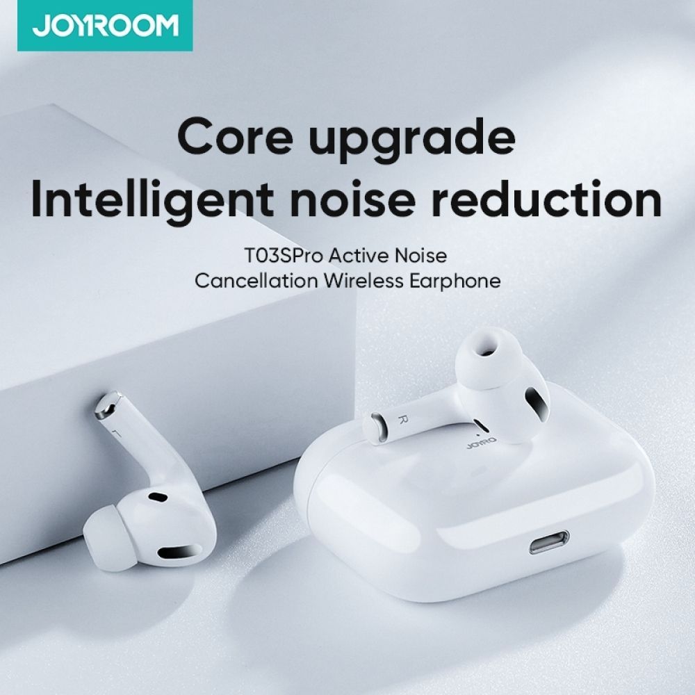 Joyroom JR-T03S Pro Tws Bluetooth Noise Cancelling Technology Earphones With Microphone - White - كارت Cart.JO - جوسيل JoCell جوسيل