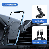 Joyroom Magnetic Wireless Car Charger Holder Dual Mount - Black