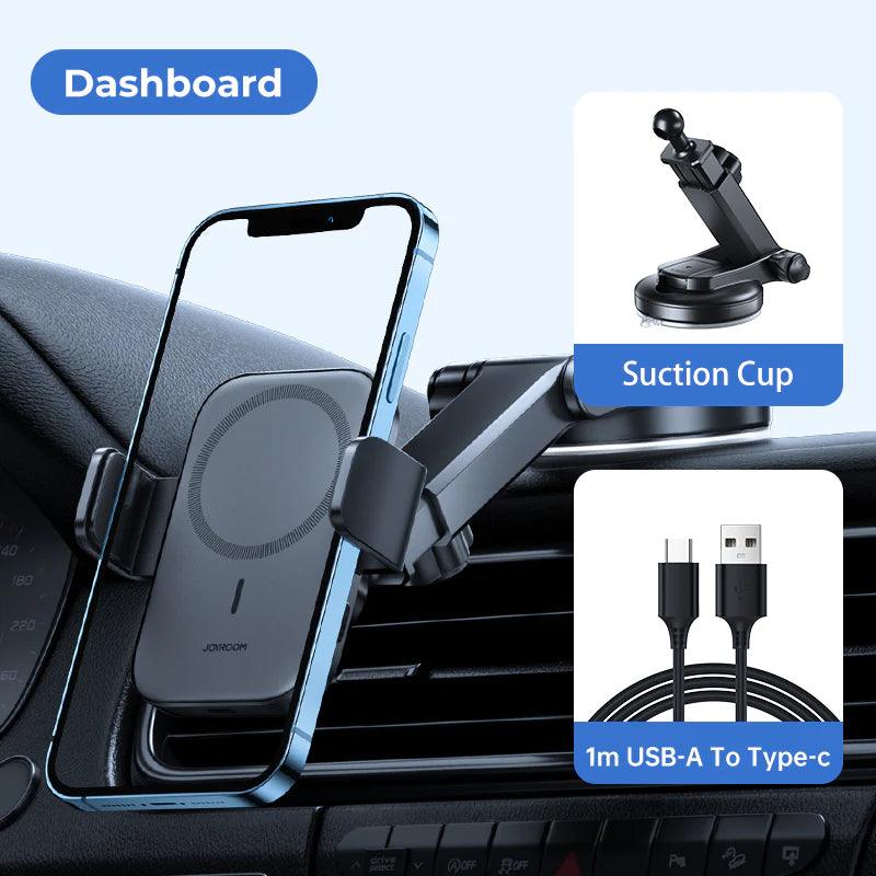 Joyroom Magnetic Wireless Car Charger Holder Dual Mount - Black