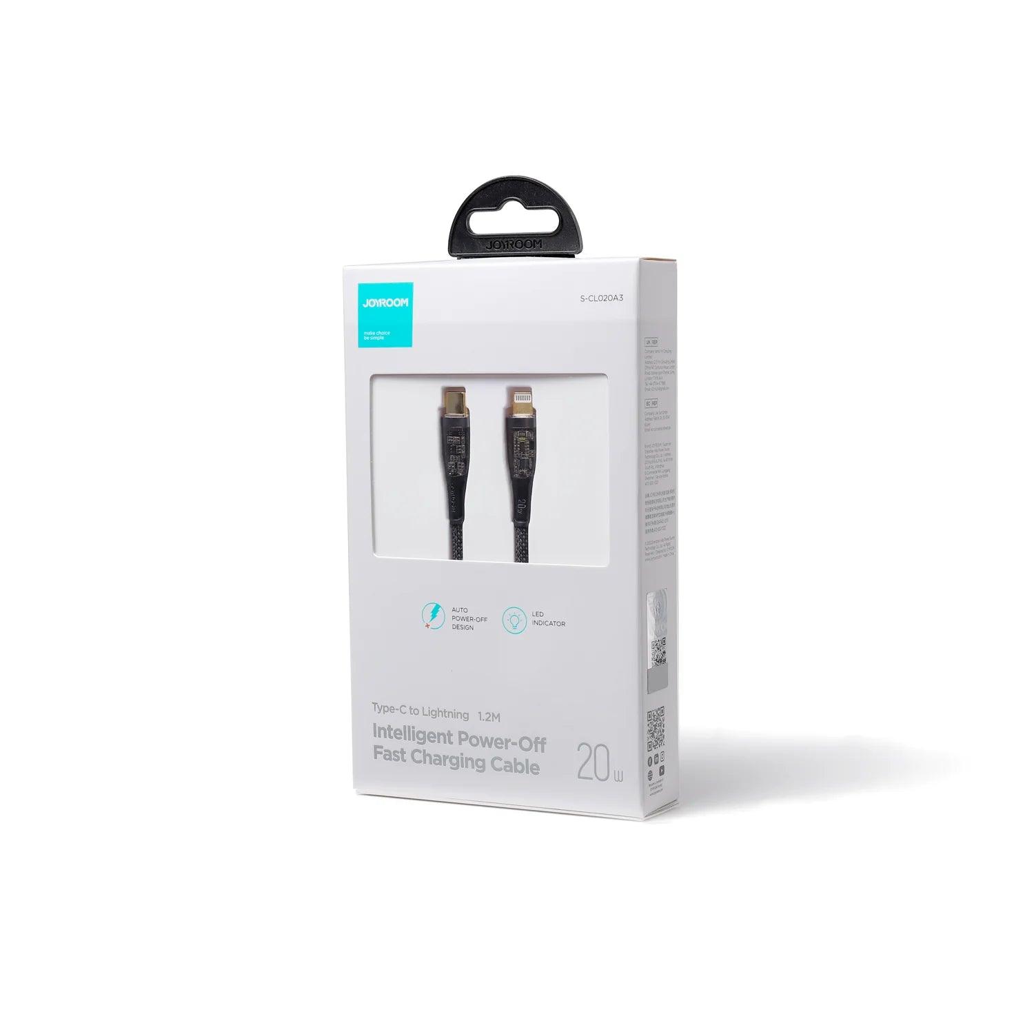 JOYROOM Type C to Lightning 20W Charging Cable 1.2m - Black & White