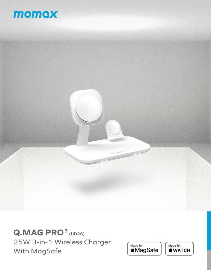 MOMAX Q.Mag Pro 3 3 in 1 MagSafe Wireless Charger - White