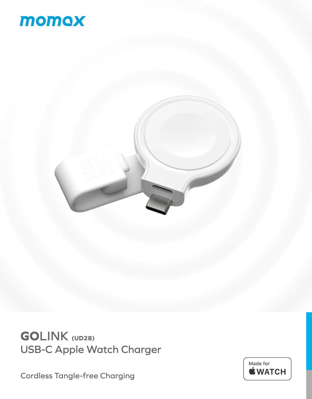 MOMAX GOLINK USB C Apple Watch Wireless Charger - White