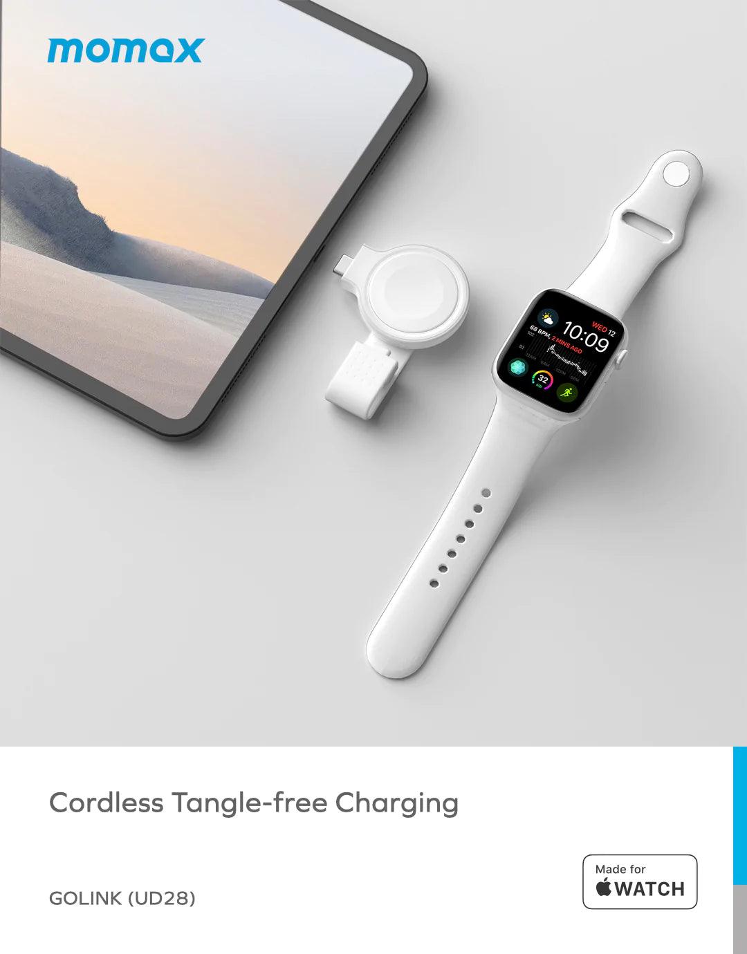 MOMAX GOLINK USB C Apple Watch Wireless Charger - White