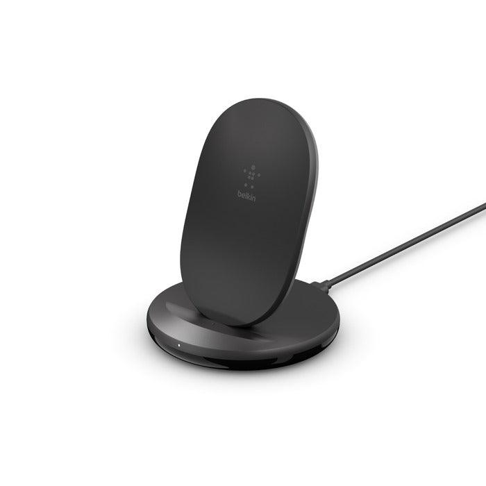 Belkin 15W Wireless Charging Stand with Wall Charger & USB C - Black & White