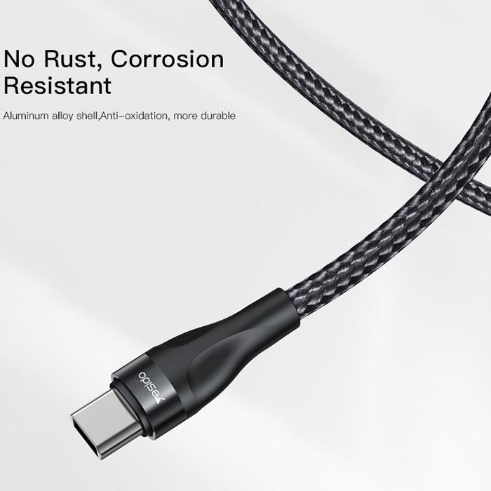 YESIDO CA83 45W Max Fast Charging Type C to Type C Cable - Black