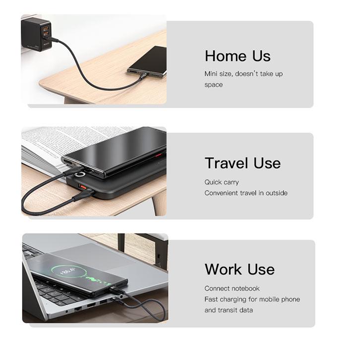 YESIDO CA83 45W Max Fast Charging Type C to Type C Cable - Black