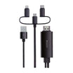 Yesido 3 in 1 HDMI Cable Easy Connection & HD Display - Black