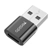 Yesido GS09 USB to Type C Adapter Fast Data & Charging - Black
