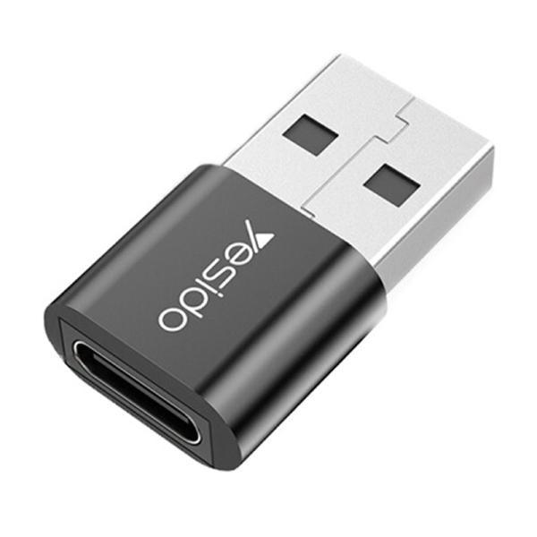 Yesido GS09 USB to Type C Adapter Fast Data & Charging - Black