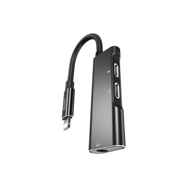 Yesido YAU 13 Adapter Charge and Listen with Lightning Devices - Black