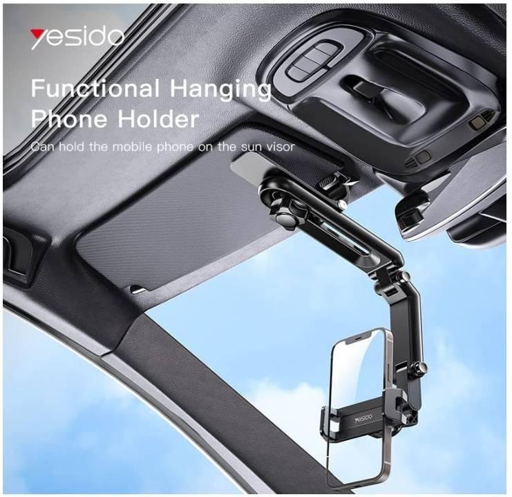 YESIDO C194 Sun Visor Mobile Holder 360° Rotation - Black