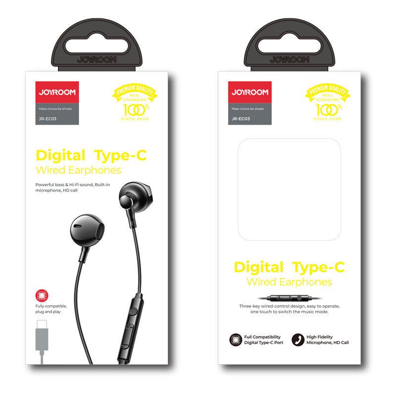 JOYROOM Type C Wired Earphones HiFi Sound Clear Calls