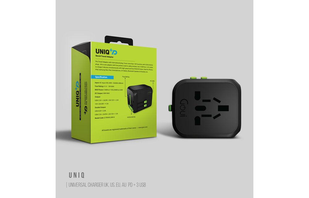 Goui Uniq PD Plus Universal Travel Adapter 30W - Black