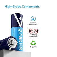 Anker AAA Alkaline Batteries 4 Pack Long Lasting Power