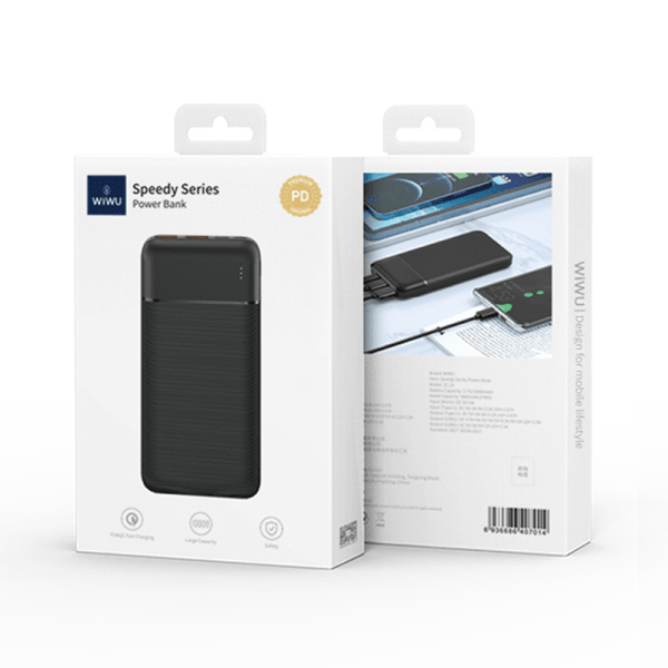 Wiwu Speedy Series 10000mAh Power Bank - Black