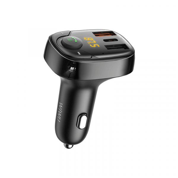 Wiwu pc600 type-c+usbx2 36w quick car charger - black