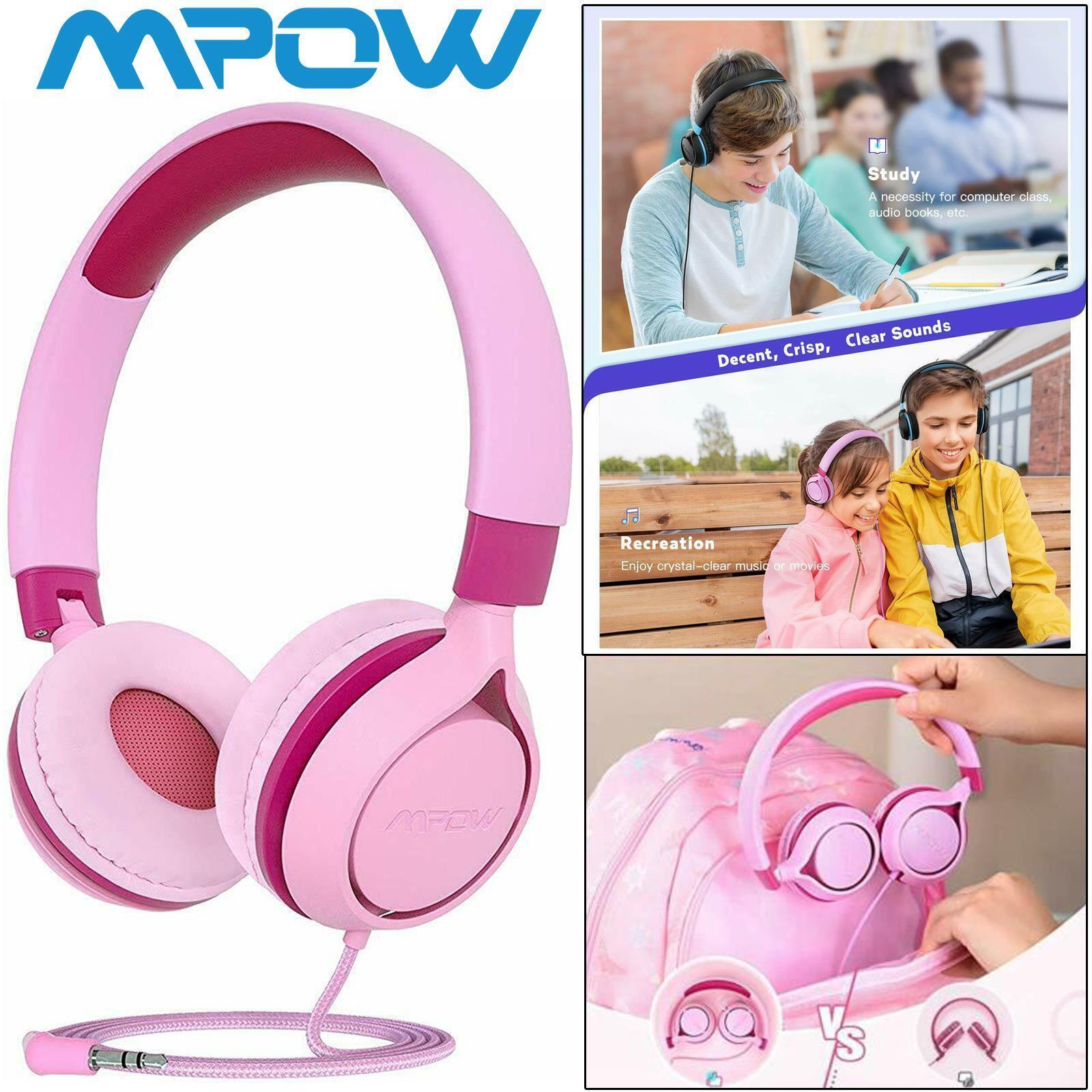 MPOW Che1 Kid's Wired Headset Pink