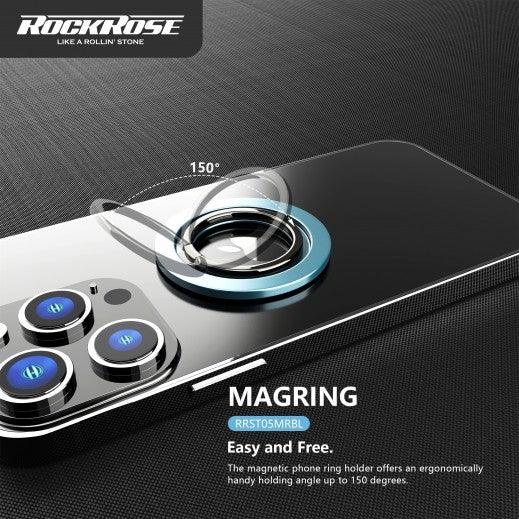 RockRose Magnetic Phone Ring Holder Strong & Stylish - Black & Blue