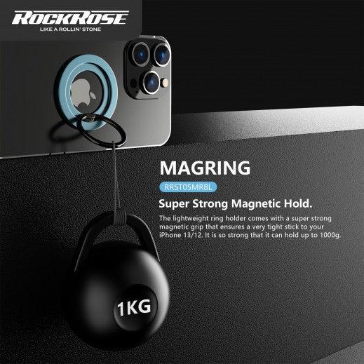 RockRose Magnetic Phone Ring Holder Strong & Stylish - Black & Blue