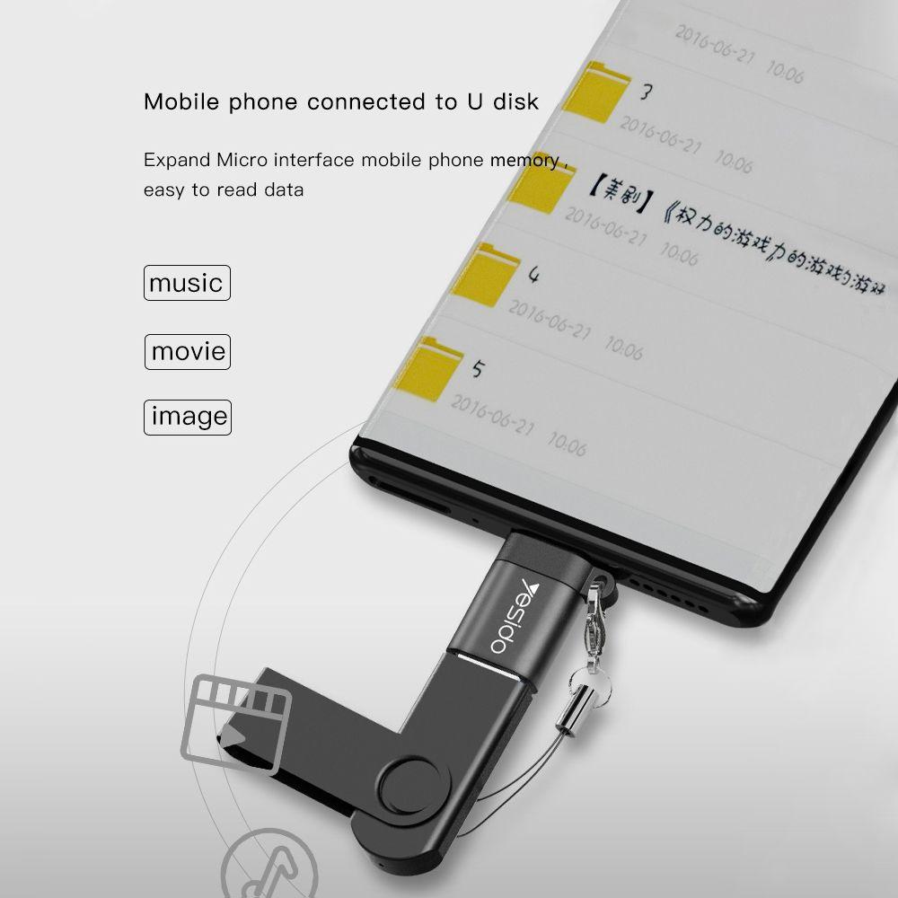 Yesido GS07 Versatile Micro USB OTG Adapter - Black