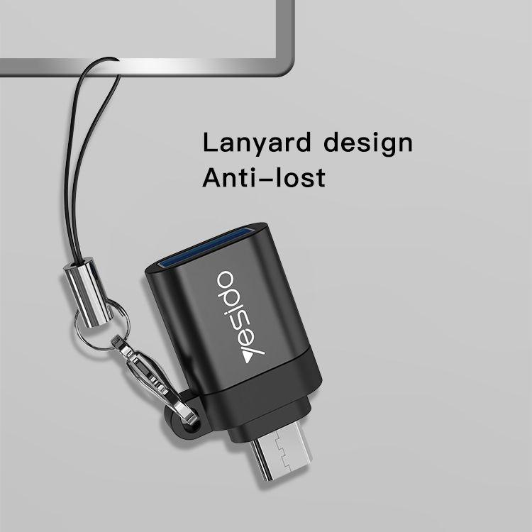 Yesido GS07 Versatile Micro USB OTG Adapter - Black